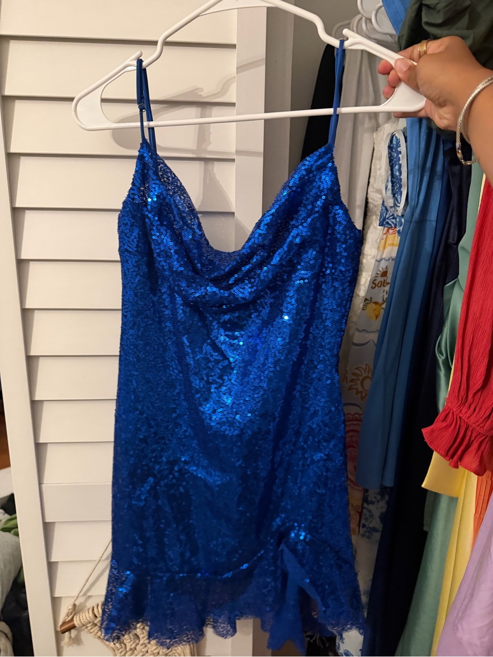 Lucy in the Sky Royal Blue Sequin Slip Dress